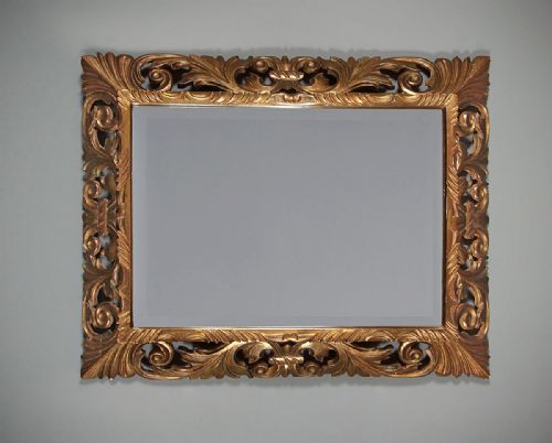 Large Carved & Gilded Cushion Frame Wall Mirror C.1920.