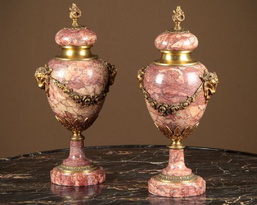 Pair of Marble Cassolettes C.1890.