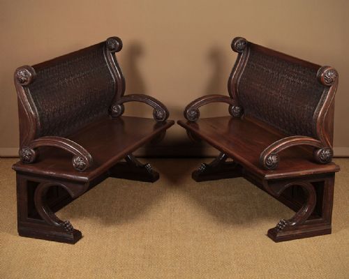 Pair of Renaissance Revival Benches C.1890.