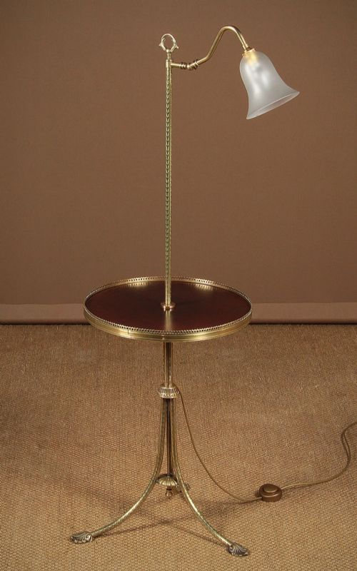 Brass Standard Lamp with Wine Table C.1930.