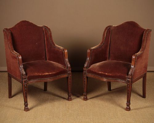 Pair of Small Georgian Style Armchairs C.1920.