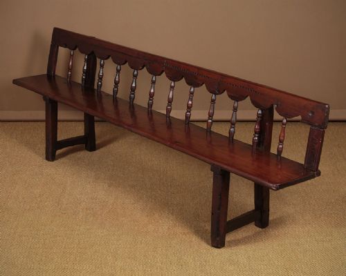 Long 18th.c. Provincial Fruitwood Bench C.1780.
