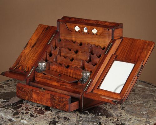 Burr Walnut Desk Top Writing Box C.1870.
