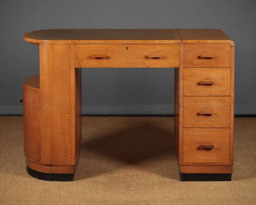 Art Deco Oak Desk C.1930.