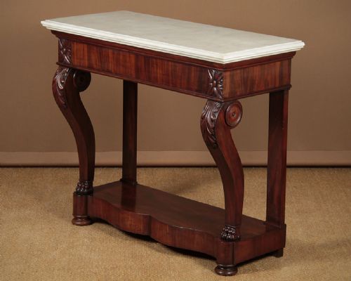 Mahogany & Marble Top Console Table C.1890.
