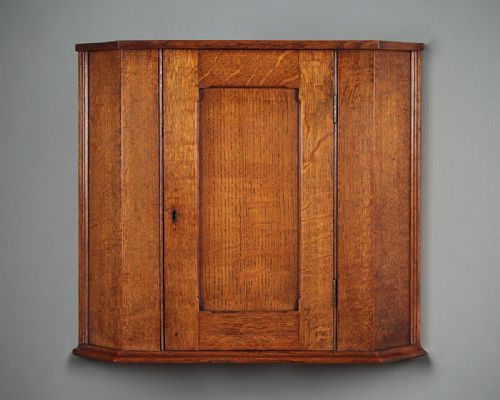 Very Small Oak Corner Cabinet C.1910.