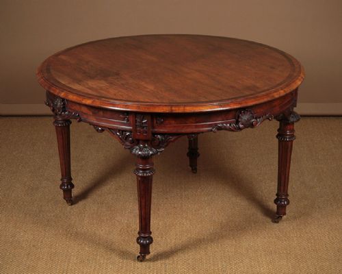 Walnut Centre Table or Dining Table C.1880.