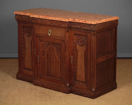 Art Deco Marble Top Sideboard C.1930.