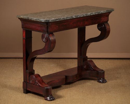 Mahogany & Marble Top Console Table C.1840.