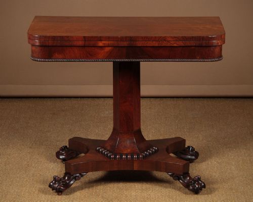 William IV Rosewood Fold Over Card Table C.1835.