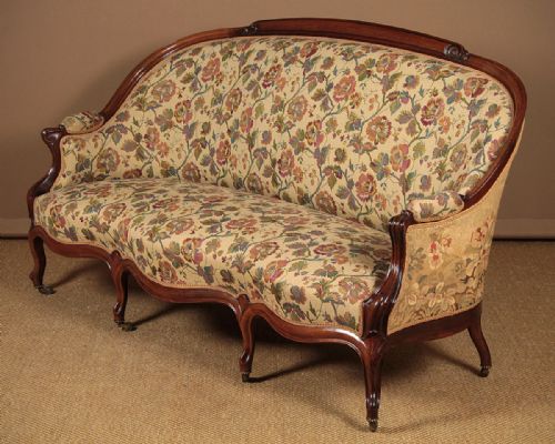 Long Rosewood Couch C.1880.