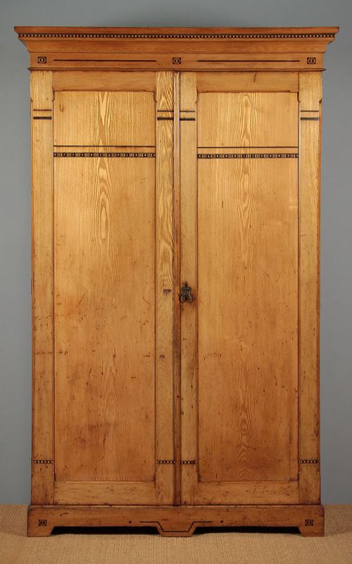 Ash Wardrobe with Ebony Inlays C.1880.