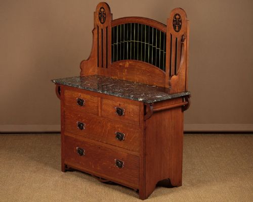 Arts & Crafts Marble Top Washstand C.1905.