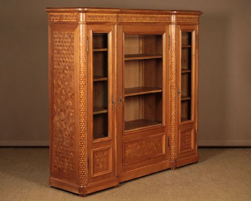 Large Pale Parquetry Inlaid Bookcase C.1930.