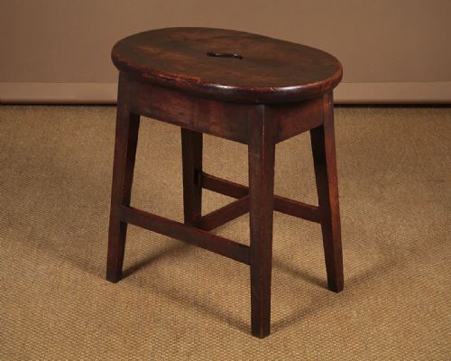 Large Elm Stool C.1820.