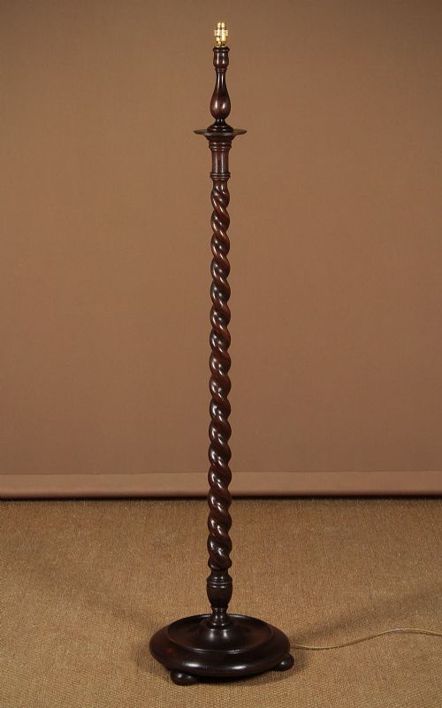 Oak Twist Column Standard Lamp C.1930.
