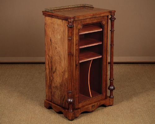 Narrow Walnut Music Cabinet C.1870.