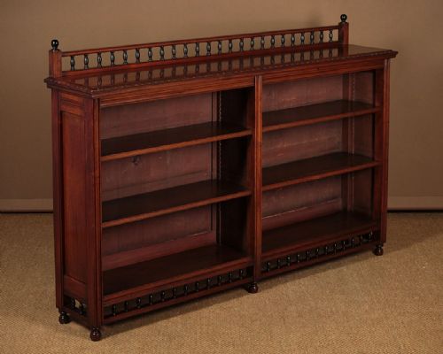 Long Walnut Open Bookshelves C.1880.