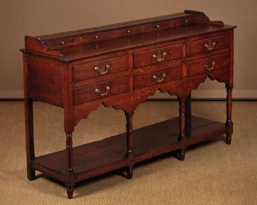 Small Welsh Oak Potboard Dresser Base C.1800.