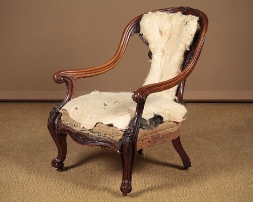 Walnut Armchair for Reupholstery C.1860.