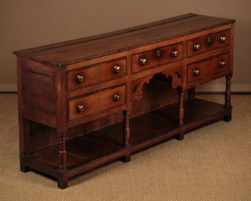 Welsh Oak Potboard Dresser Base C.1790.