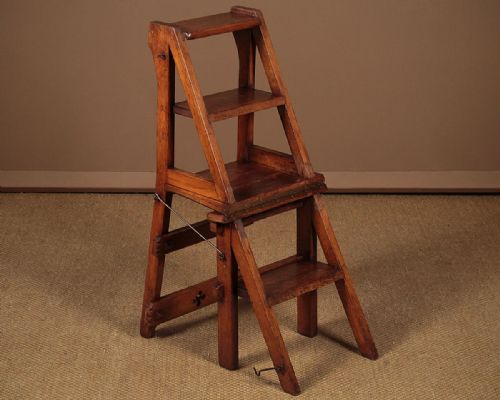 Metamorphic Library Steps & Side Chair C.1880.
