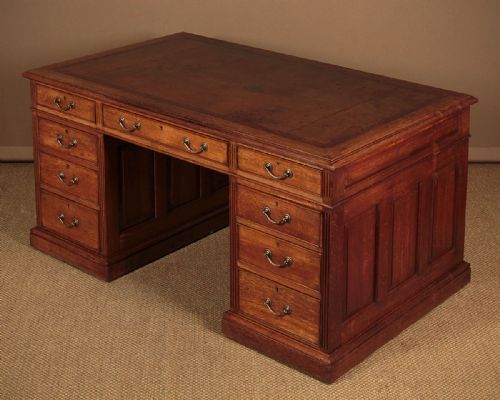 Large Oak Pedestal Desk C.1905.