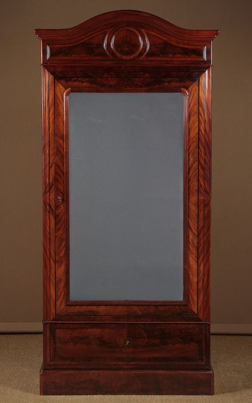 Narrow French Mahogany Armoire C.1880.