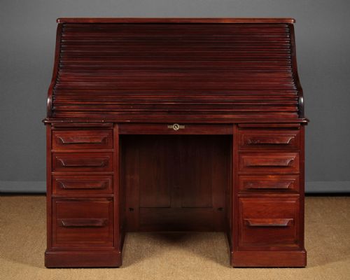 Walnut Roll Top Desk C.1905.