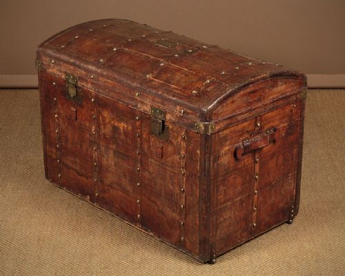 Large Leather Steamer Chest by Lavolaille of Paris C.1910.