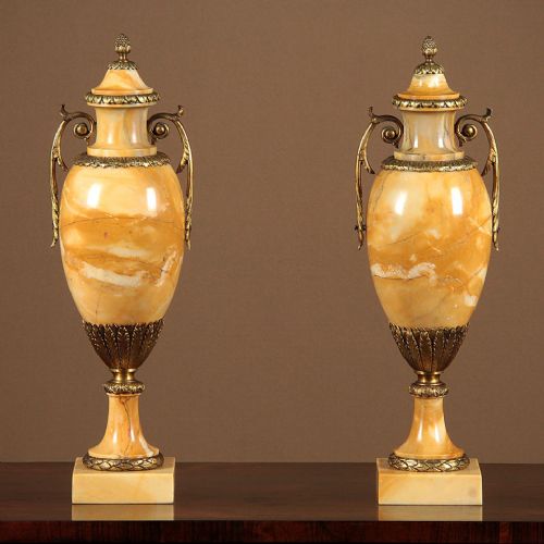 Pair of Marble Cassolettes C.1920.