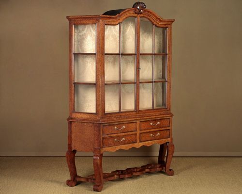 Large Queen Anne Style Display Cabinet on Stand C.1920.