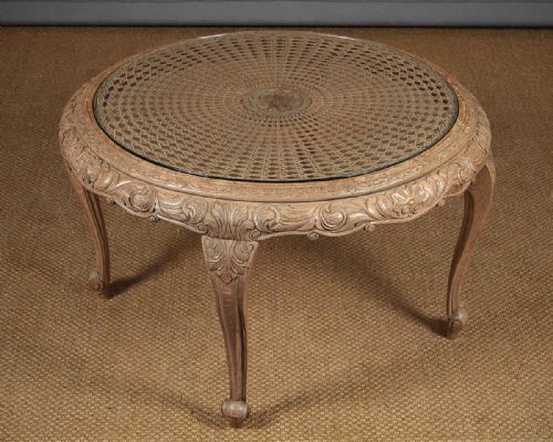 Oak & Bergere Coffee Table C.1930.
