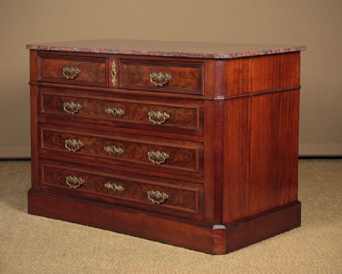 Mahogany & Marble Top Chest of Drawers C.1890.