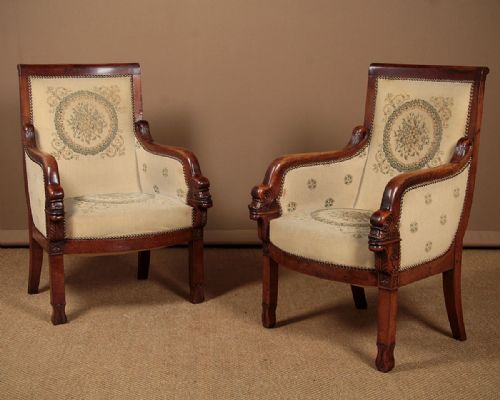 Pair of French Empire Armchairs C.1820