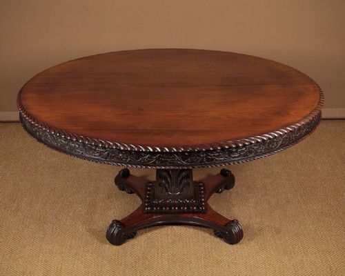 Large Anglo-indian Padouk Breakfast Dining Table C.1850