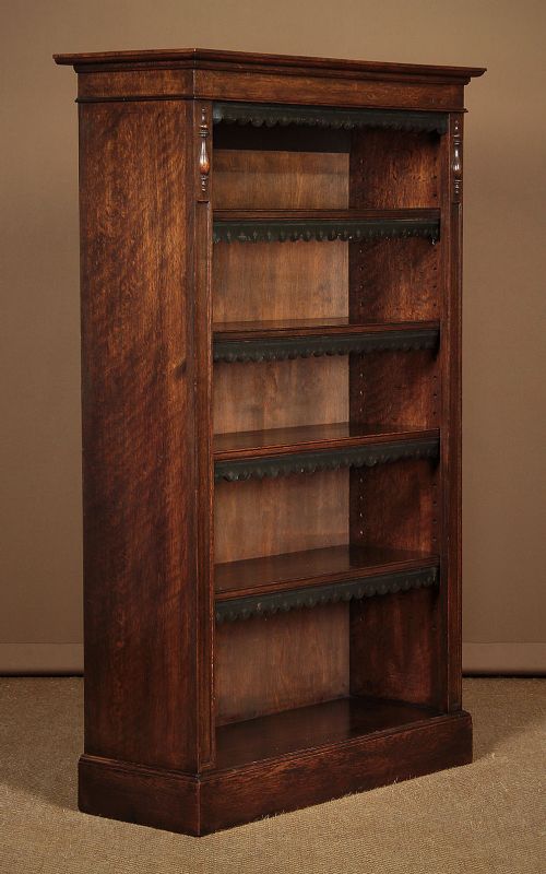 Narrow Open Oak Bookshelves C.1910.