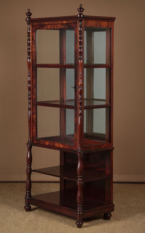 Slim Mahogany Display Cabinet C.1840