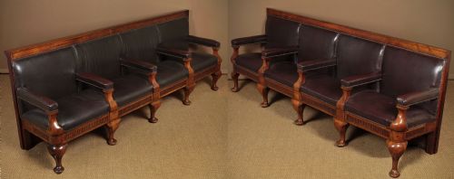 Pair of Long Walnut Gallery Seats C.1910.