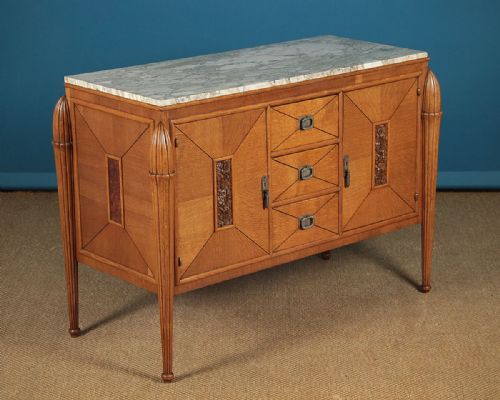 Art Deco Marble Top Sideboard C.1930