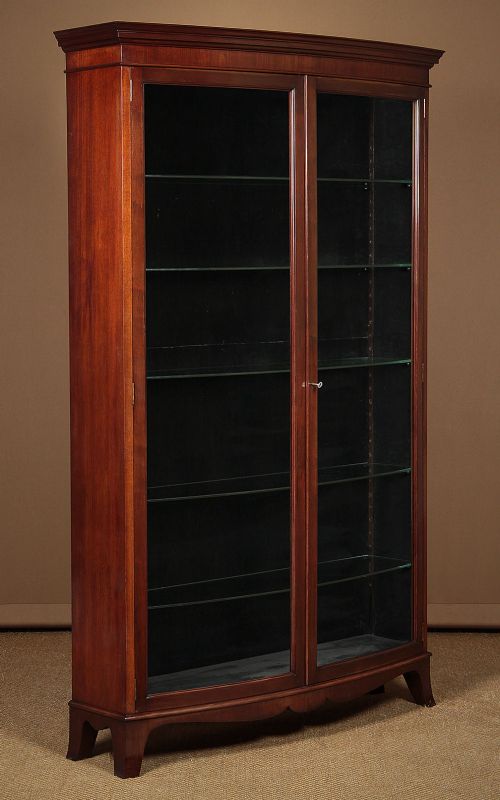 Bow Front Mahogany Display Cabinet C.1920
