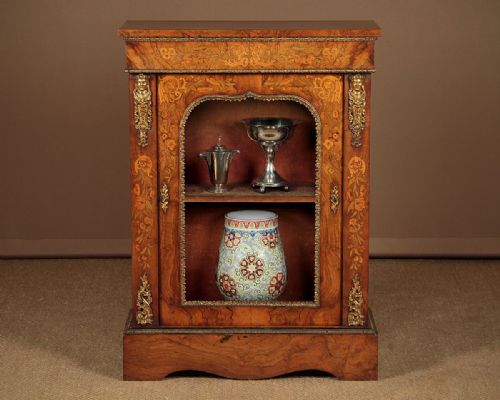 Marquetry Inlaid and Ormolu Mounted Walnut Pier Cabinet C.1870