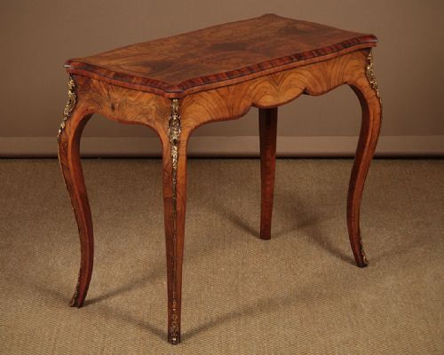 Ormolu Mounted Walnut Fold Over Card Table C.1880