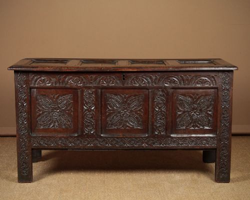 Carved Oak Coffer C.1750