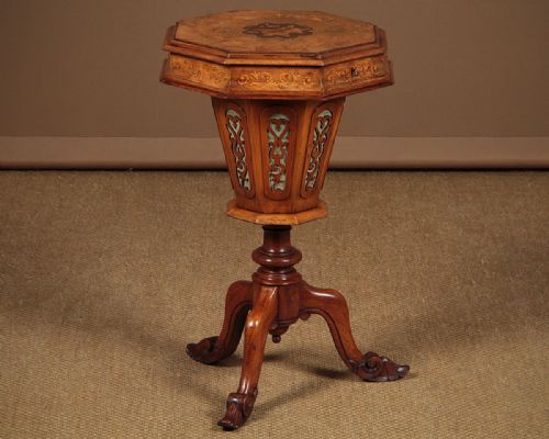 Inlaid Walnut Side Table & Work Box C.1870