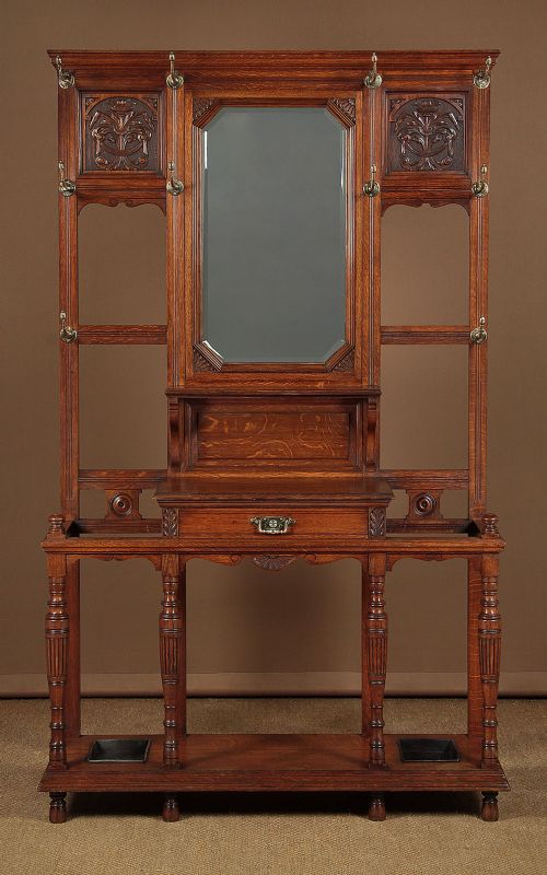 Large Oak Hall Stand C.1890