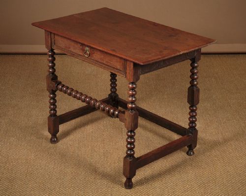 18th.c. Bobbin Turned Oak Side Table C.1740