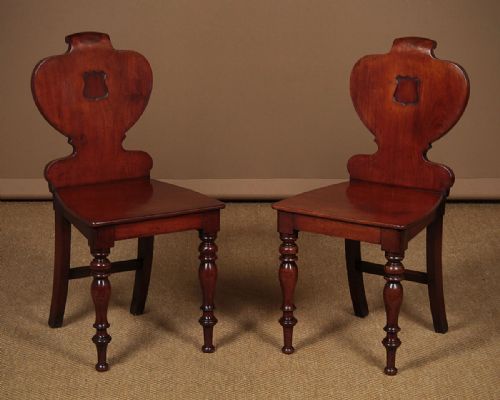 Pair of Mahogany Hall Chairs C.1840