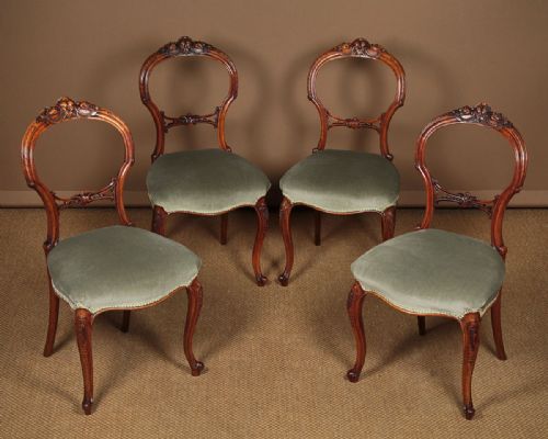 Set of Four Walnut Dining Chairs C.1860