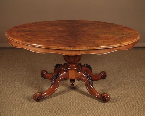 Burr Walnut Oval Dining Table C.1870